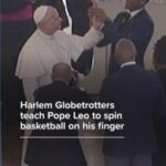 SEE IT: Harlem Globetrotters Demonstrate Finger Spin Technique to Pope Leo